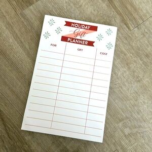 Holiday Gift Planner Notepad